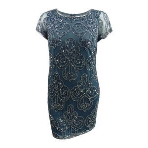 J Kara Women's Embellished Sheath Dress (16, Slate)